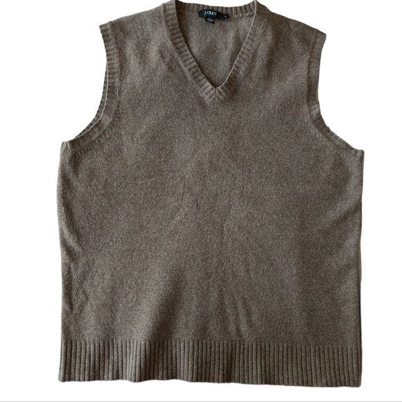 J. Crew wool sweater vest brown sz L - Picture 1 of 4
